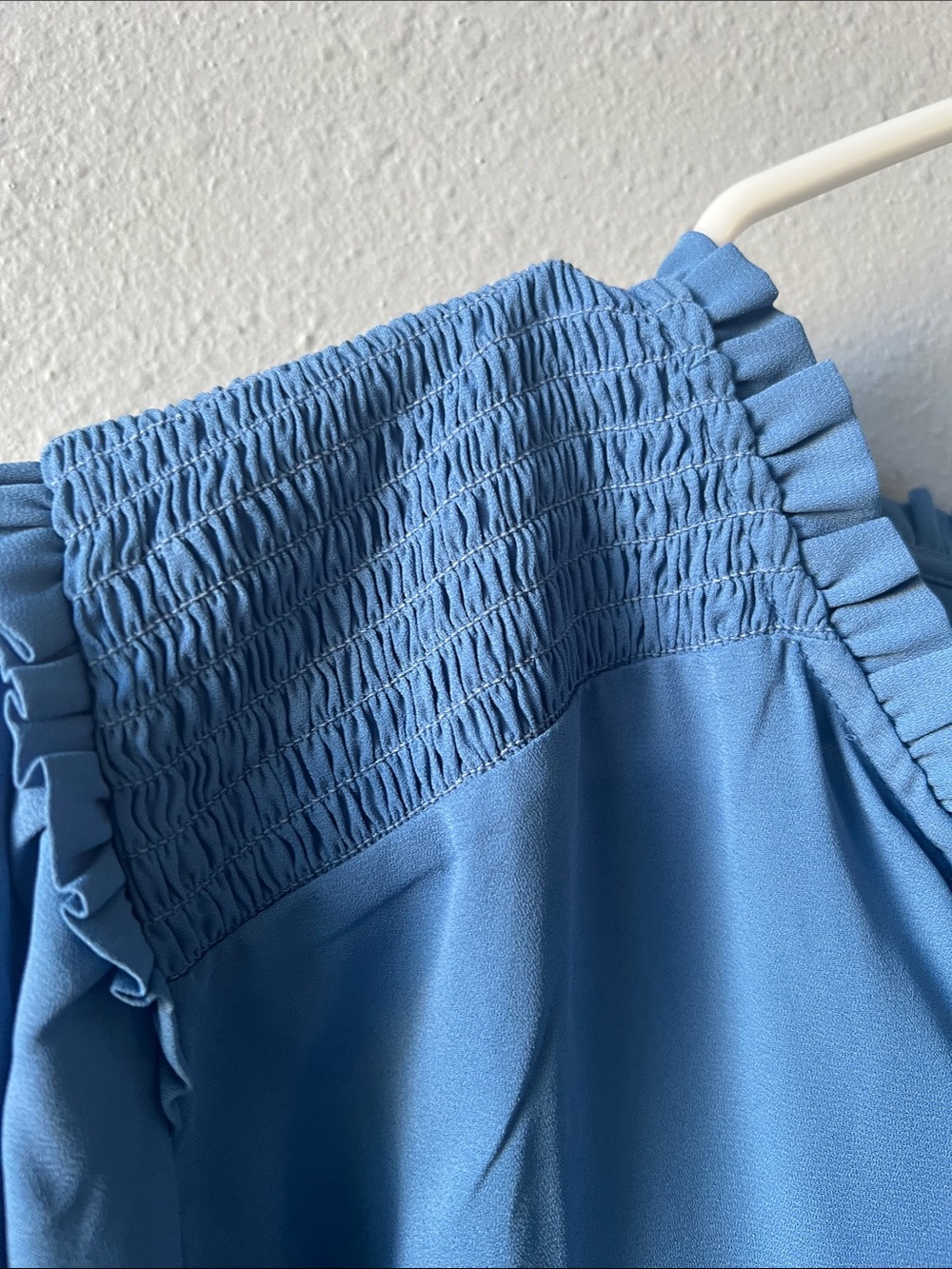 Ann Taylor Tie-Neck Smocked Shoulder Top - Picture 3 of 6